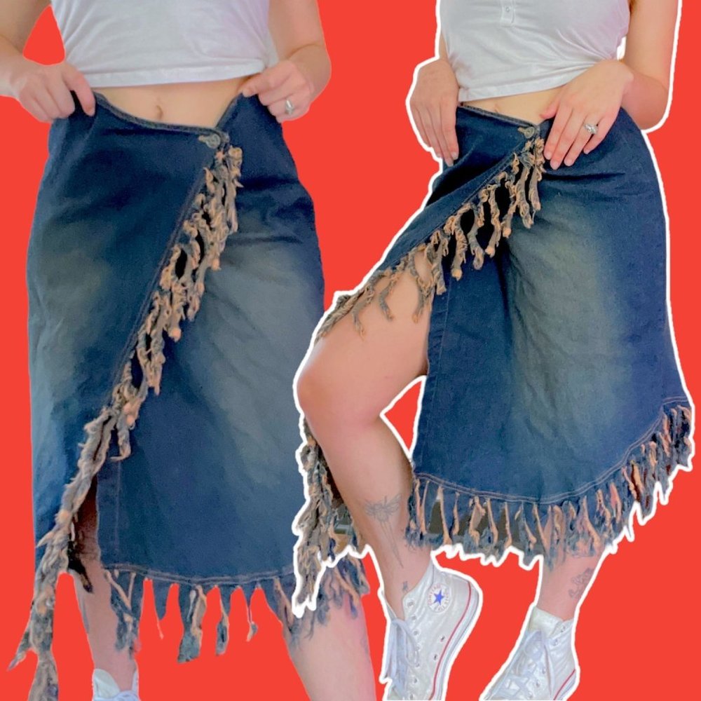 JEAN WRAP SKIRT